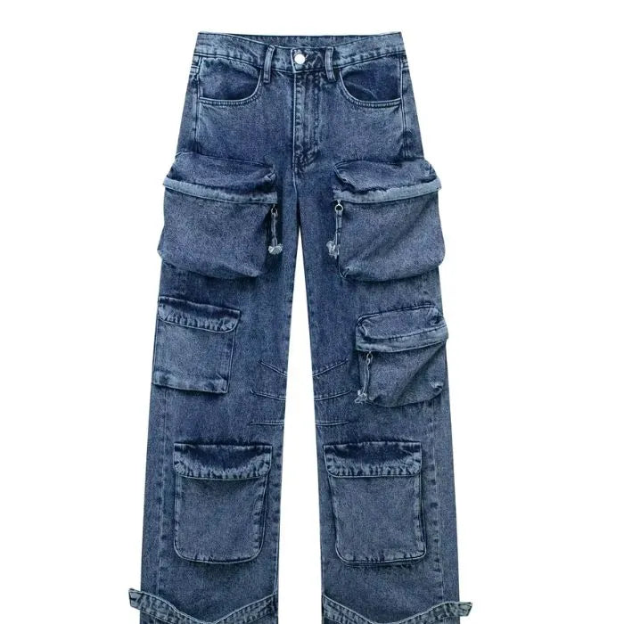 Calça Cargo Jeans Feminina Trellor