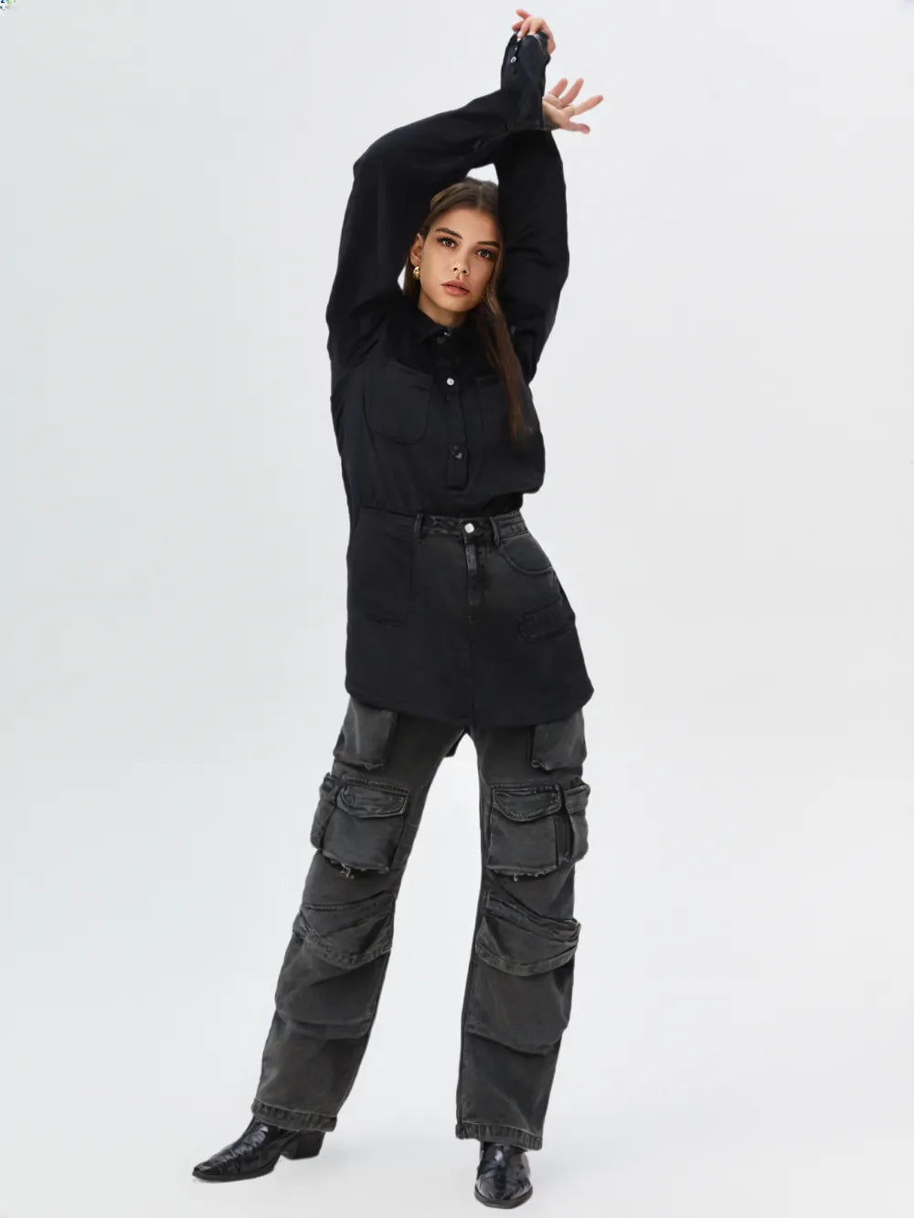 Calça Jeans Feminina Cargo Alas